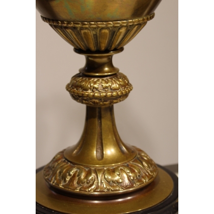 Pair of Napoleon III-style bronze ewers