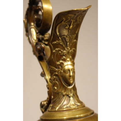 Pair of Napoleon III-style bronze ewers