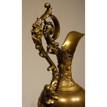 Pair of Napoleon III-style bronze ewers