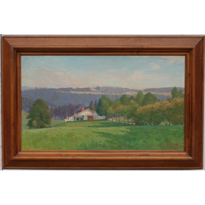 Tableau \"Campagne Jurasienne\" signé MAIRE 1915