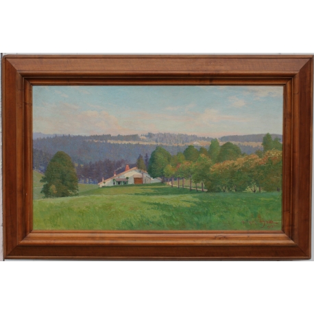 Tableau \"Campagne Jurasienne\" signé MAIRE 1915