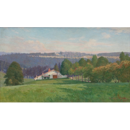 Tableau \"Campagne Jurasienne\" signé MAIRE 1915