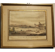 Gravure "Vue de Nidau" par ABERLI
