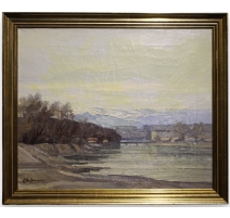 Painting "L'Arve, Geneva", sig