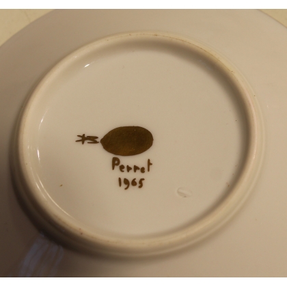 Tasse et sous-tasse en porcelaine de Nyon