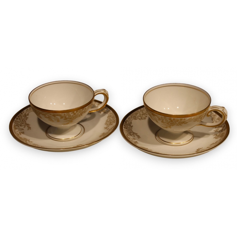 Paire de tasses et sous-tasses dorées de Rosenthal