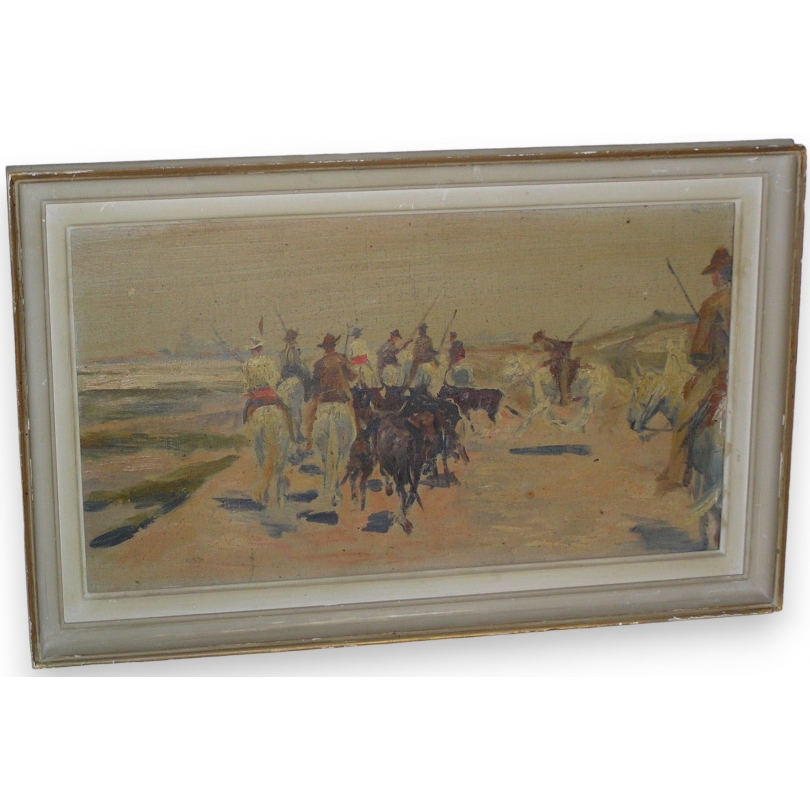Paintings | Painting: ‘Camargue Horses’. Moinat SA  – Antiques and home décor