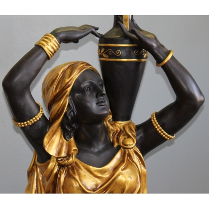 Rebecca in gilded and blackened bronze, on a marble plinth