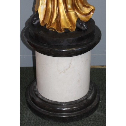 Rebecca in gilded and blackened bronze, on a marble plinth