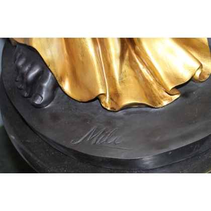 Rebecca in gilded and blackened bronze, on a marble plinth