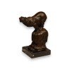 Bronze polar bear, on a black marble plinth