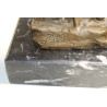Bronze polar bear, on a black marble plinth