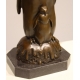 Pingouin et son petit en bronze, socle en marbre