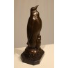 Bronze penguin and chick, on a marble plinth