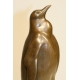 Pingouin et son petit en bronze, socle en marbre