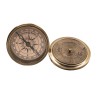 Perpetual calendar and compass, patinated brass