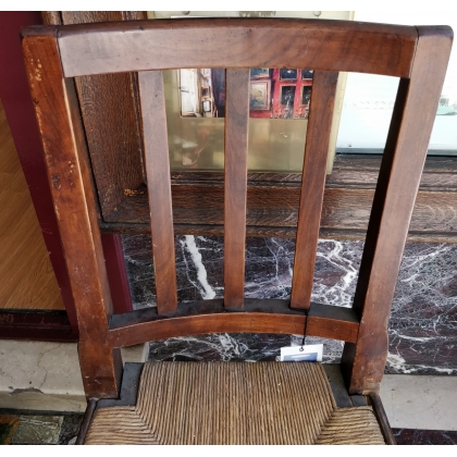 Chaise Directoire à barreaux paillée