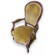 Fauteuil voltaire Louis-Philippe, velours jaune