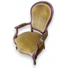 Fauteuil voltaire Louis-Philippe, velours jaune