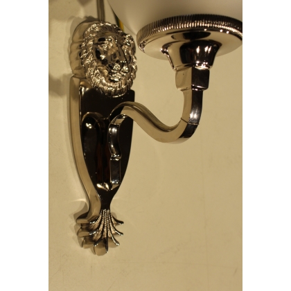 Applique "Tête de lion" bronze argenté