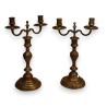 A pair of Louis XV two-candle candlesticks