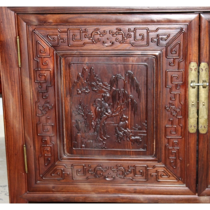 Buffet chinois à deux portes et deux tiroirs