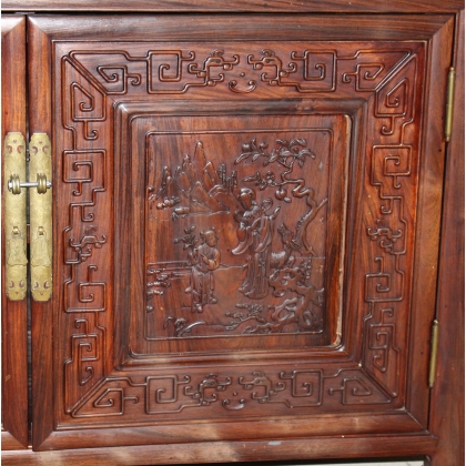 Buffet chinois à deux portes et deux tiroirs
