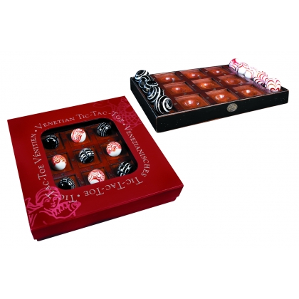 Venetian Tic-Tac-Toe set made of glass and wood