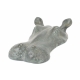 Tête d'hippopotame submergée en bronze