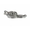 Crab-shaped door knocker in bronze with a green patina