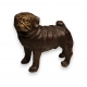 Chien Carlin en bronze