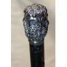Rare canne flûte avec pommeau aux 6 visages