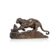 Bronze "Lionne attaquant une loutre" signé BARYE