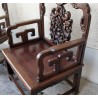 Paire de fauteuils chinois en teck sculpté