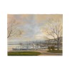 Tableau \"Quai Gustave-Ador\" signé DELAPIERRE