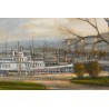 Tableau \"Quai Gustave-Ador\" signé DELAPIERRE