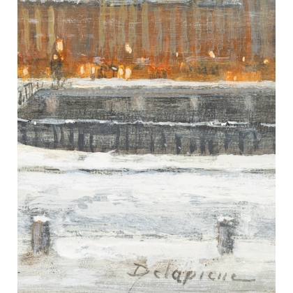 Tableau \"L\'île Rousseau\" signé DELAPIERRE