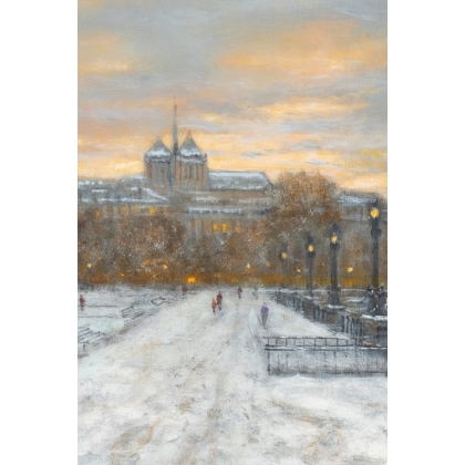 Tableau \"Au quai Gustave-Ador\" signé DELAPIERRE