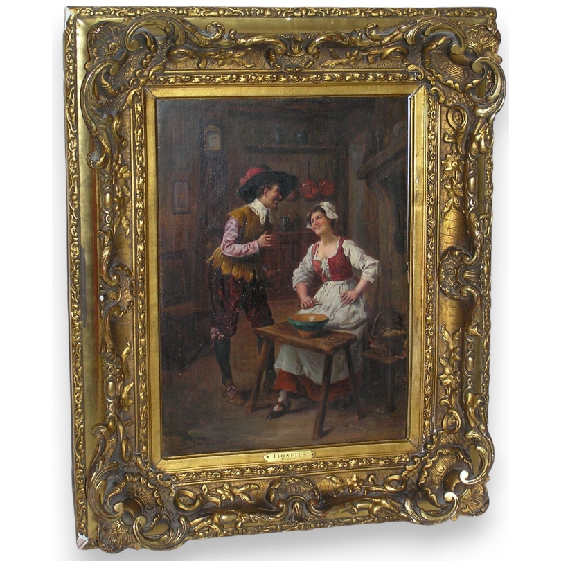 Paintings | Painting: ‘Interior Scene’. Moinat SA  – Antiques and home décor