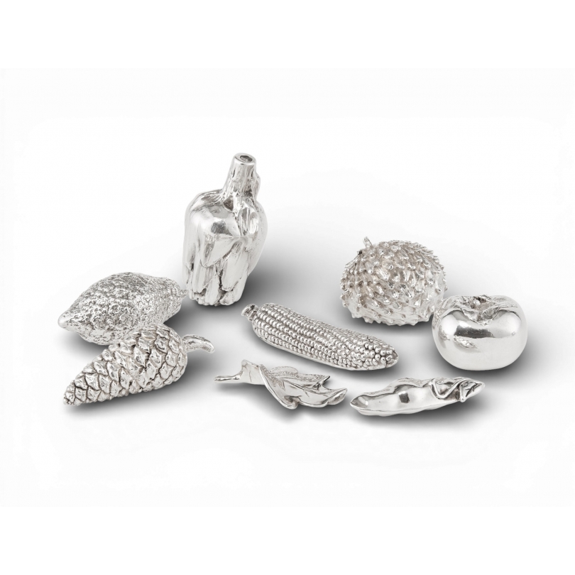 Collection de fruits plaqués Argent 925