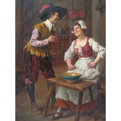 Paintings | Painting: ‘Interior Scene’. Moinat SA  – Antiques and home décor