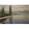 Tableau \"Le Lavaux\" signé E D. DE MADELIN