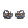 Couple de canards en bronze cloisonné