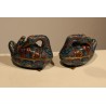 Couple de canards en bronze cloisonné