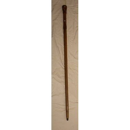 Canne monoxyle pommeau boule sculptée