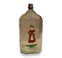 Bouteille en verre dite "Flüeli" décor Bergère