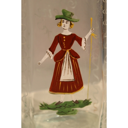 "Flüeli" glass bottle with a 'Bergère' design