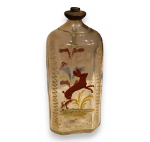 Bouteille en verre dite "Flüeli" décor Lapin