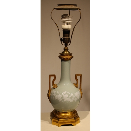 Lampe en porcelaine céladon de Sèvres
