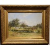 Painting entitled ‘View of an Orchard’, signed L. GAUD